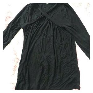 Black criss cross neck 3/4 sleeve tunic
